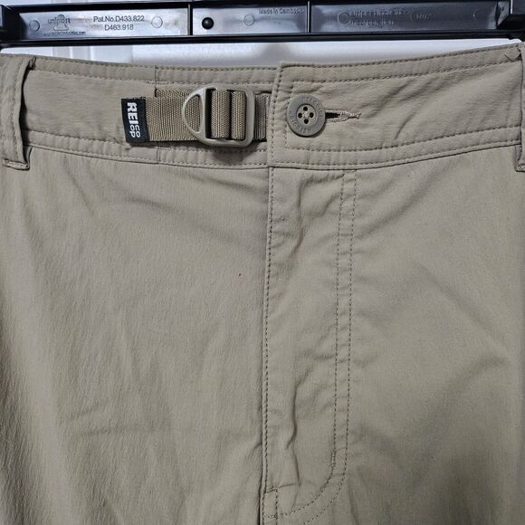 REI Co-op Relaxed Convertible Cargo Pants Mens 40x30 (38x29.5) Tan Zip Off Nylon - Picture 10 of 15